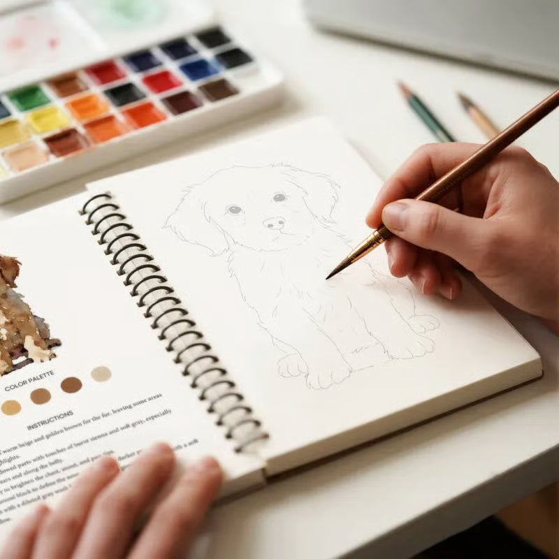 Complete Watercolor Book Set - FREE Watercolors and Brushes Included